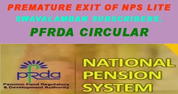 Premature exit of NPS Lite Swavalamban Subscribers, PFRDA Circular