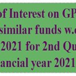 Rate of Interest on GPF and other similar funds w.e.f. 1st July, 2021 for 2nd Quarter of financial year 2021-2022