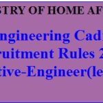 Engineering Cadre Recruitment Rules 2021. Executive Engineer