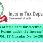 Extension of time lines for electronic filing of various Forms under the Income Tax Act 1961- IT Circular No 16-of-2021