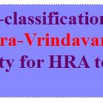 Re-classification of Mathura-Vrindavan as ‘Y’ class city for HRA to CPSE